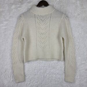 NWT Line And Dot  Alpaca Blend Carli Pinhole Mock Neck Sweater Size S Fuzzy